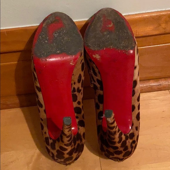 Christian Louboutin leopard open toe pumps - Picture 2 of 4